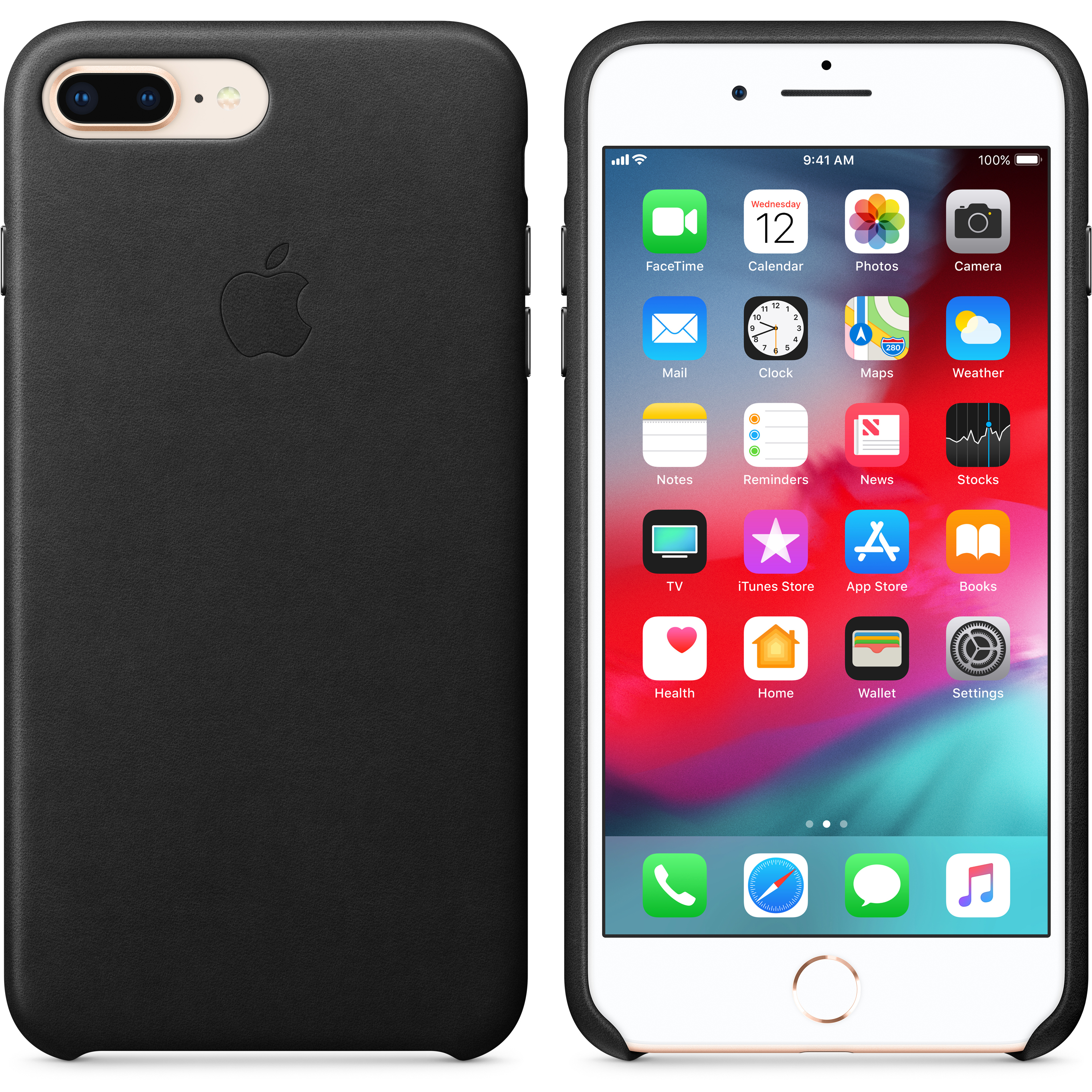 Leather Case For Apple iPhone 8 Plus / 7 Plus, Charcoal Grey MQHP2ZM/A