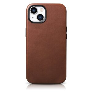 Case iCarer Oil Wax Premium Leather with MagSafe iPhone 14 (WMI14220701-RB) brown 6975092684992