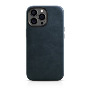 Case iCarer Oil Wax Premium Leather with MagSafe iPhone 14 Pro (WMI14220702-BU) dark blue 6975092685050