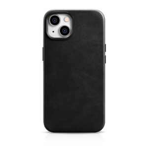 Case iCarer Oil Wax Premium Leather with MagSafe iPhone 14 Plus (WMI14220703-BK) black 6975092685074