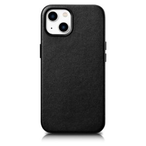 Case iCarer Leather made of natural leather with MagSafe iPhone 14 (WMI14220705-BK) black 6975092685173