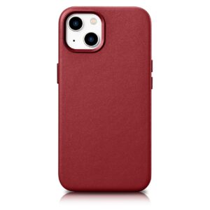 Case iCarer Leather made of natural leather with MagSafe iPhone 14 (WMI14220705-RD) red 6975092685197
