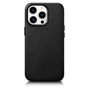 Case iCarer Leather made of natural leather with MagSafe iPhone 14 Pro Max (WMI14220708-BK) black 6975092685357