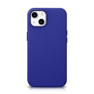 Case iCarer Litchi Premium Leather with MagSafe iPhone 14 (WMI14220709-DB) dark blue 6975092685425