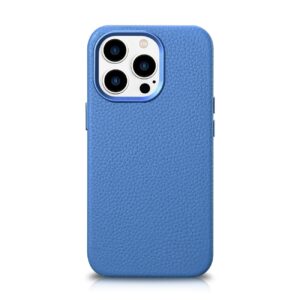 Case iCarer Litchi Premium Leather with MagSafe iPhone 14 Pro (WMI14220710-LB) light blue 6975092685487