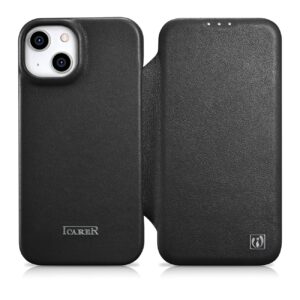 Case iCarer CE Premium Leather Folio with MagSafe iPhone 14 Plus (WMI14220715-BK) black 6975092685739