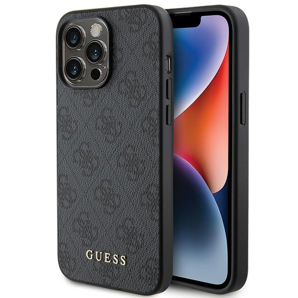 GUESS iPhone 15 PRO MAX Hardcase GUHCP15XG4GFGR 4G Metal Logo gray 3666339171773