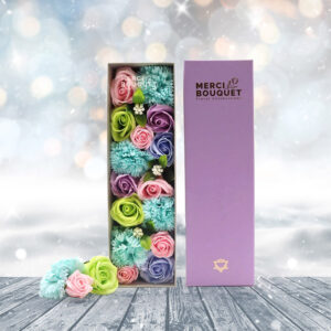 Long Soap Flower Box 28×9×8cm blue