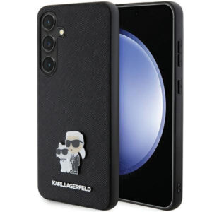 KARL LAGERFELD Samsung S24 hardcase Saffiano Karl & Choupette Metal Pin KLHCS24SPSAKCMPK black 3666339242022