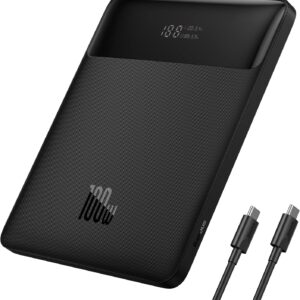 Powerbank Laptop Baseus PD 100W 20000mAh USB C Power Bank Slim Batterie Esterno QC 4.0 Caricatore Rapido per Laptop MacBook Air Dell Haiwei HP iPad iPhone 15/14/13 Samsung Galaxy Switch Airpods