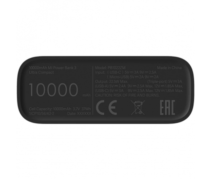 Powerbank Xiaomi MI Power Bank 3 Ultra Compact, 10000mAh, 22.5W, QC + PD, Black BHR4412GL - immagine 4