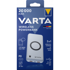 Powerbank Varta, 20000mAh, 18W, QC + PD + FQI, White