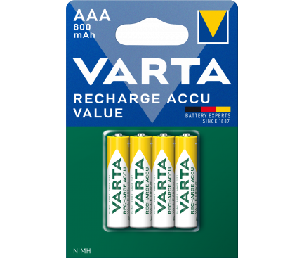 Rechargeable NiMH Batteries Varta Professional, AAA / LR3, 800mAh, 4-Pack