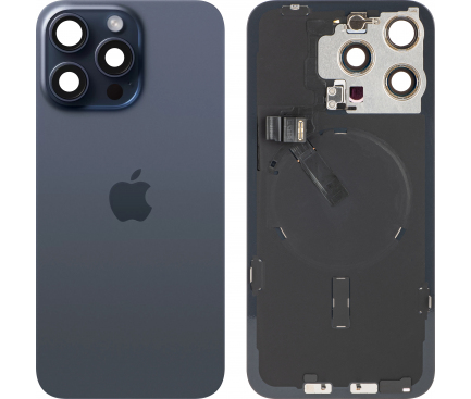 Battery Cover for Apple iPhone 15 Pro Max, Blue Titanium, Pulled (Grade A)