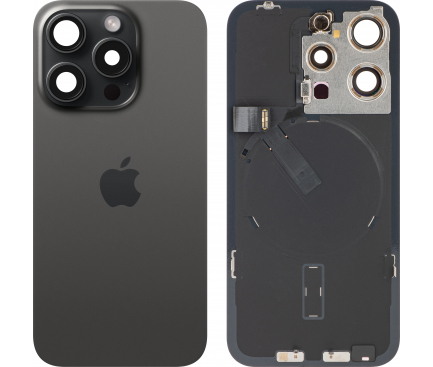 Battery Cover for Apple iPhone 15 Pro, Black Titanium, Pulled (Grade A)
