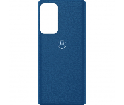 Battery Cover for Motorola Edge 20 Pro, Blue Vegan Leather