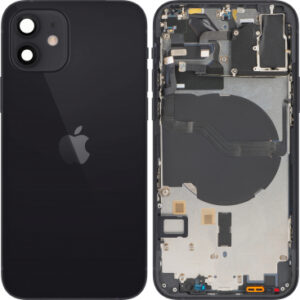 Battery Cover with Middle Frame for Apple iPhone 12, Black, Pulled (Grade B)