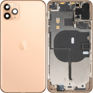 Battery Cover with Middle Frame for Apple iPhone 11 Pro Max, Gold, Pulled (Grade A)
