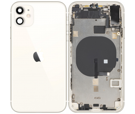 Battery Cover with Middle Frame for Apple iPhone 11, White, Pulled (Grade B)