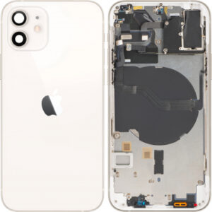Battery Cover with Middle Frame for Apple iPhone 12, White, Pulled (Grade B)