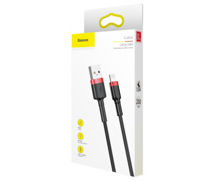 USB-A to Lightning Cable Baseus Cafule, 15W, 1.5A, 2m, Red CALKLF-C19 - immagine 2
