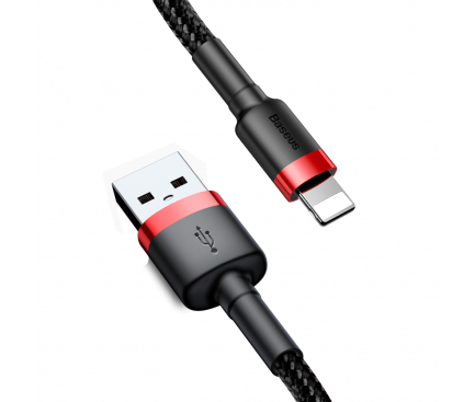 USB-A to Lightning Cable Baseus Cafule, 18W, 2.4A, 1m, Black CALKLF-B19 - immagine 3