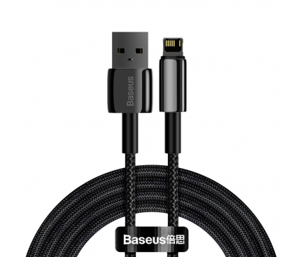USB-A to Lightning Cable Baseus Tungsten Gold, 20W, 2.4A, 2m, Black CALWJ-A01
