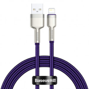 USB-A to Lightning Cable Baseus Cafule Metal Series, 18W, 2.4A, 1m, Purple CALJK-A05