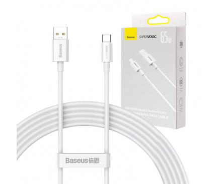 USB-A to USB-C Cable Baseus Superior Series, 65W, 6.5A, 2m, White CAYS000901 - immagine 3