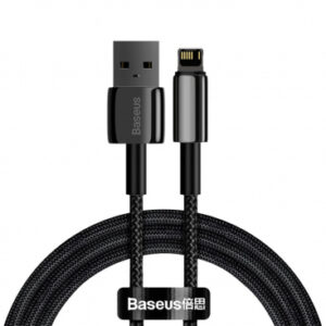 USB-A to Lightning Cable Baseus Tungsten Gold, 20W, 2.4A, 1m, Black CALWJ-01