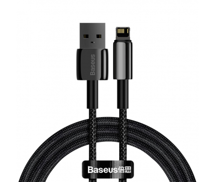 USB-A to Lightning Cable Baseus Tungsten Gold, 20W, 2.4A, 1m, Black CALWJ-01