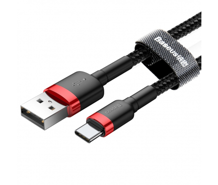 USB-A to USB-C Cable Baseus Cafule, 18W, 3A, 1m, Red CATKLF-B91 - immagine 3