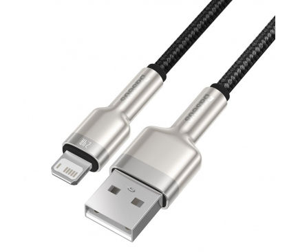 USB-A to Lightning Cable Baseus Cafule Metal Series, 18W, 2.4A, 0.25m, Black CALJK-01 - immagine 3