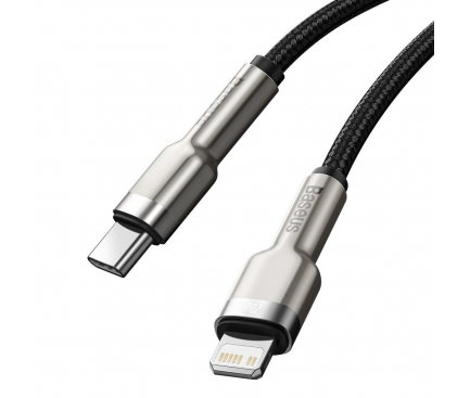 USB-C to Lightning Cable Baseus Cafule Metal Series, 20W, 2.4A, 1m, Black CATLJK-A01 - immagine 3