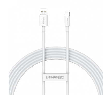 USB-A to USB-C Cable Baseus Superior Series, 65W, 6.5A, 2m, White CAYS000901