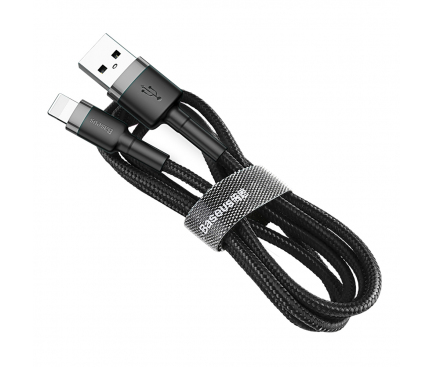 USB-A to Lightning Cable Baseus Cafule, 18W, 1.5A, 1.5m, Grey CALKLF-CG1