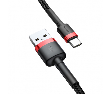 USB-A to USB-C Cable Baseus Cafule, 18W, 3A, 1m, Red CATKLF-B91 - immagine 4
