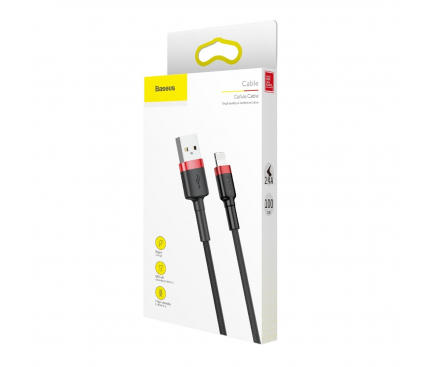 USB-A to Lightning Cable Baseus Cafule, 18W, 2.4A, 1m, Black CALKLF-B19