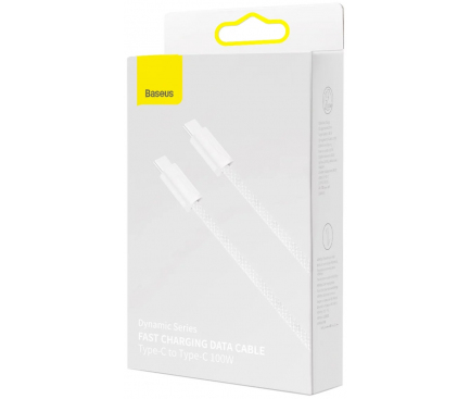 USB-C to USB-C Cable Baseus Dynamic Series, 100W, 5A, 1m, White CALD000202 - immagine 4
