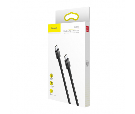 USB-C to USB-C Cable Baseus Cafule, 60W, 3A, 1m, Black CATKLF-GG1 - immagine 5