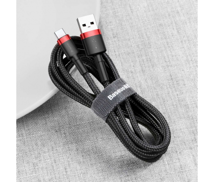 USB-A to USB-C Cable Baseus Cafule, 18W, 3A, 1m, Red CATKLF-B91 - immagine 6