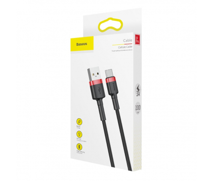 USB-A to USB-C Cable Baseus Cafule, 18W, 3A, 1m, Red CATKLF-B91 - immagine 7