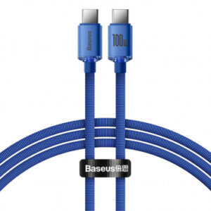 USB-C to USB-C Cable Baseus Crystal Shine Series, 100W, 5A, 1.2m, Blue CAJY000603