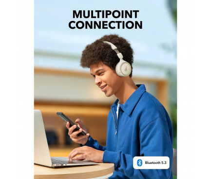 Handsfree Bluetooth MultiPoint Anker Soundcore H30i, White A3012G21 - immagine 6