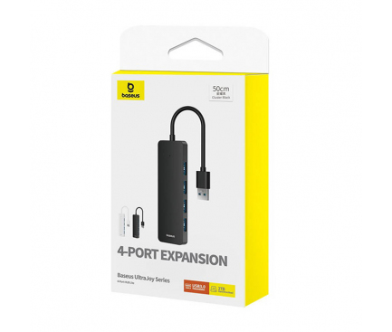 USB-A Hub Baseus UltraJoy, 4 x USB-A 3.0, 0.5m, Black B0005280B111-02 - immagine 2