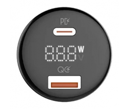 Car Charger Ldnio C101 - C, 100W, 5A, 1 x USB-A - 1 x USB-C, with USB-C Cable, Black - immagine 2