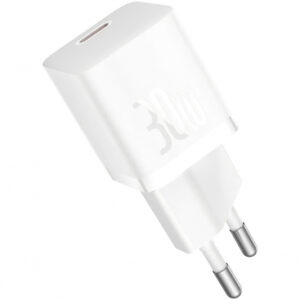 Wall Charger Baseus GaN Mini 1C, 30W, 3A, 1 x USB-C, White CCGN070502