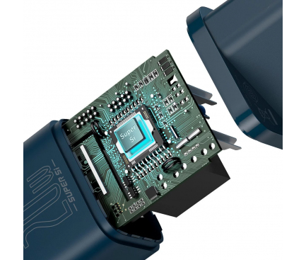 Wall Charger Baseus Super Si, 20W, 3A, 1 x USB-C, Blue CCSUP-B03 - immagine 2