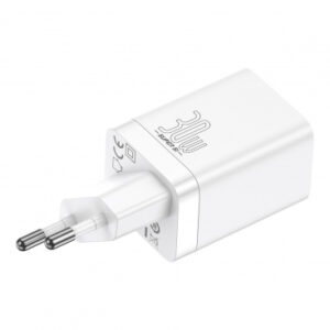 Wall Charger Baseus Super Si Pro, 30W, 3A, 1 x USB-A - 1 x USB-C, White CCSUPP-E02