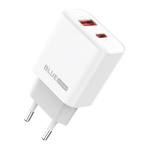 Wall Charger Blue Power BPCE12, 20W, 3A, 1 x USB-A - 1 x USB-C, White